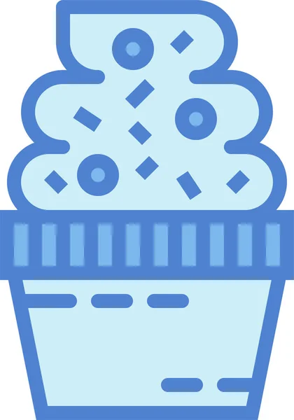 Ícone Comida Sobremesa Cupcake — Vetor de Stock