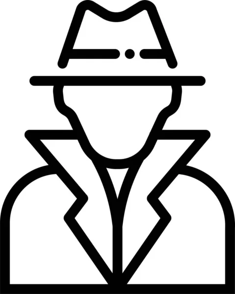 Аватар Бос Кримінальний Значок Контурному Стилі — стоковий вектор