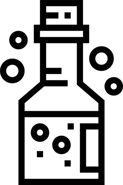 Ikona Chemii Butelkowanej Niebezpieczeństwo Stylu Zarysu — Wektor stockowy
