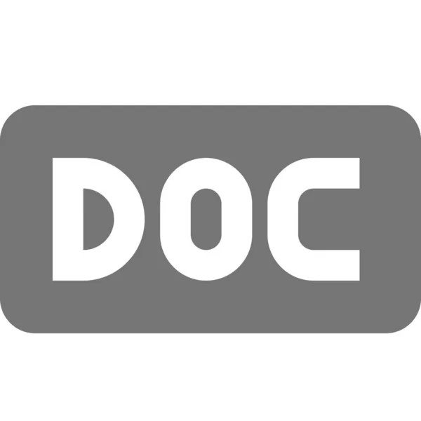 Doc Extension Format Icon Solid Style — 图库矢量图片