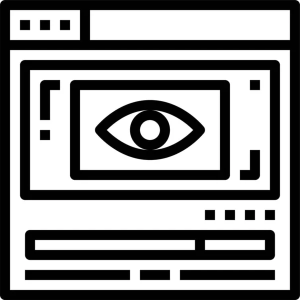 Eye Internet User Icon Outline Style — Stock Vector