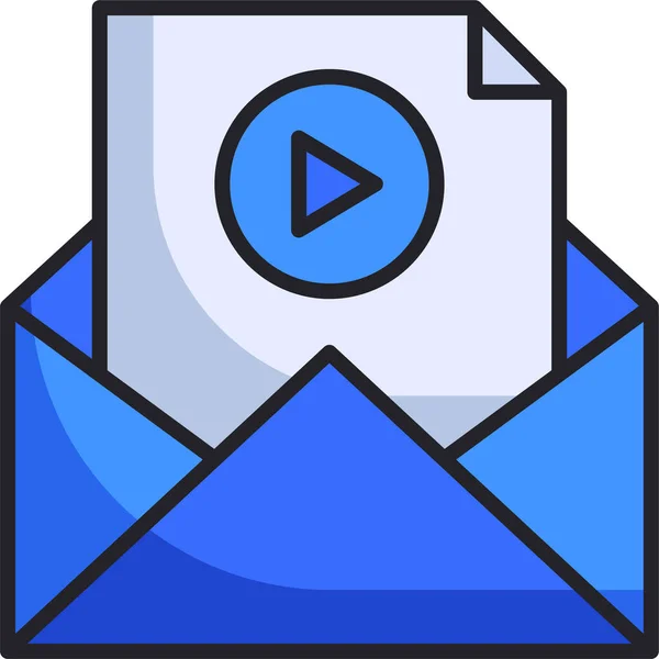 Mail Učení Multimediální Ikona Kategorii Vzdělávání Škola Učení — Stockový vektor