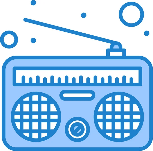 Iletişim Medyası Radyo Simgesi Tam Ana Hatları Biçiminde — Stok Vektör