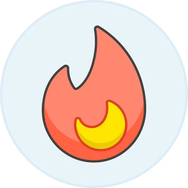 Fuego Llama Caliente Icono Categoría Medios Sociales — Archivo Imágenes Vectoriales