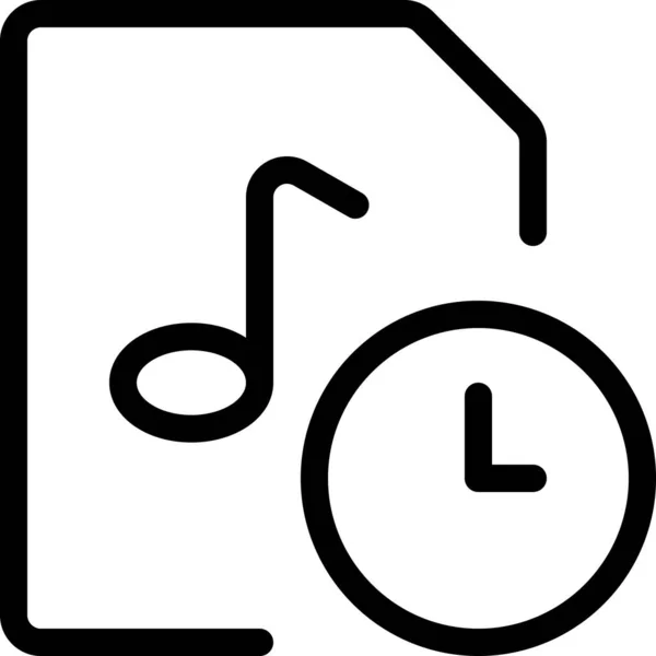 Ηχητικό Ρολόι Εικονίδιο Αρχείου Στυλ Περίγραμμα — Διανυσματικό Αρχείο