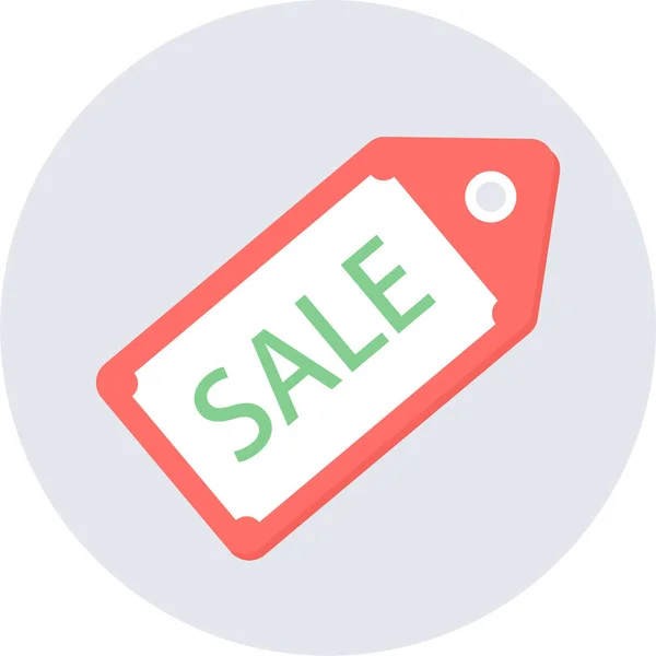 Sale Tag Korting Pictogram Platte Stijl — Stockvector