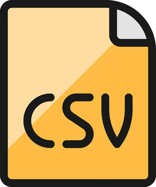File Csv Icona Del Contorno Riempito Stile Contorno Riempito — Vettoriale Stock