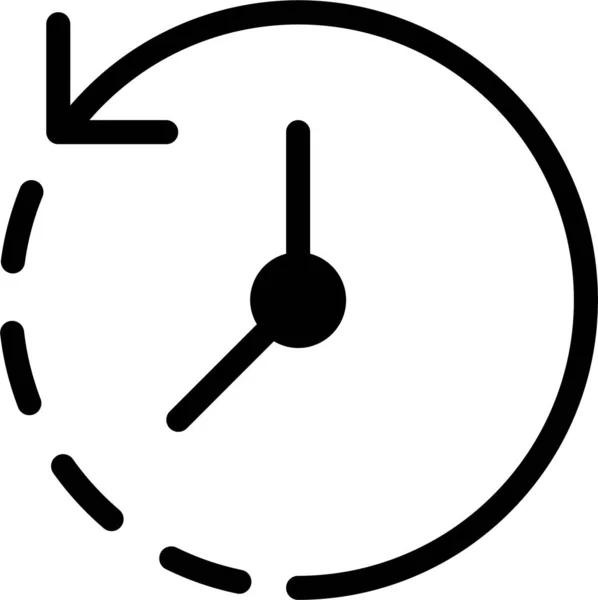 Reloj Flecha Sentido Horario Icono Estilo Sólido — Vector de stock