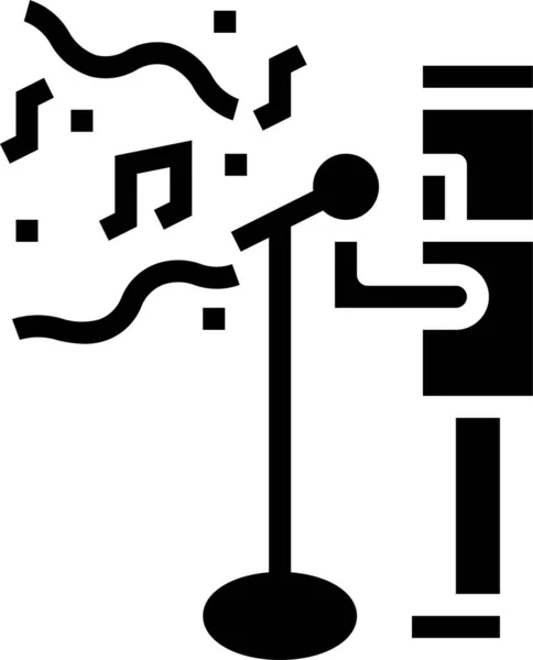 Karaoke Muziek Zingen Pictogram Solide Stijl — Stockvector