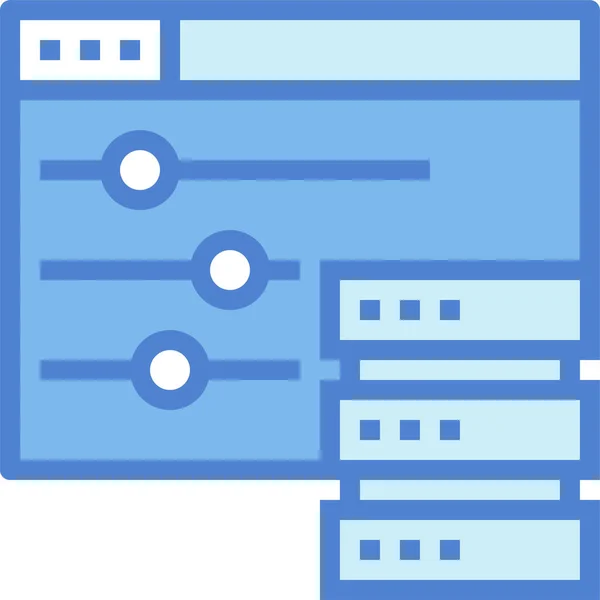 Steuerung Des Netzwerkserver Symbols Stil Ausgefüllter Umrisse — Stockvektor