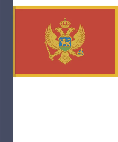 Land Flagga Montenegro Ikon Platt Stil — Stock vektor