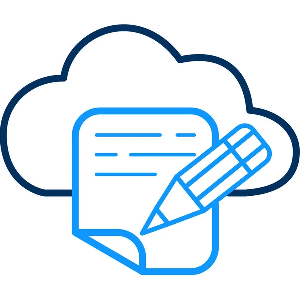 Cloud Details Computing Symbol Ausgefüllten Outline Stil — Stockvektor