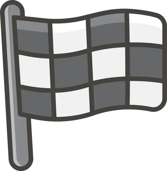 Chequered Flag Filled Outline Icon Filled Outline Style — Vector de stock