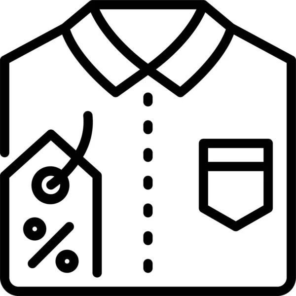 Chemise Étiquette Vêtements Icône — Image vectorielle