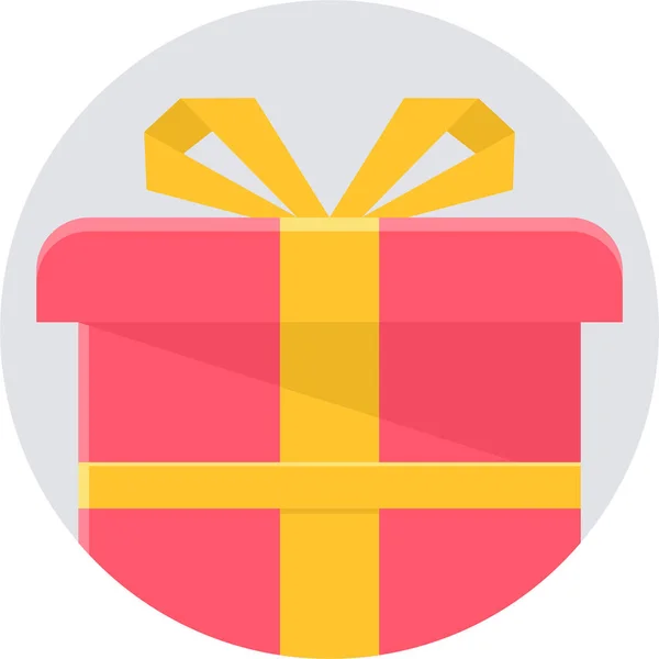 Іконка Подарункової Коробки День Народження Плоскому Стилі — стоковий вектор