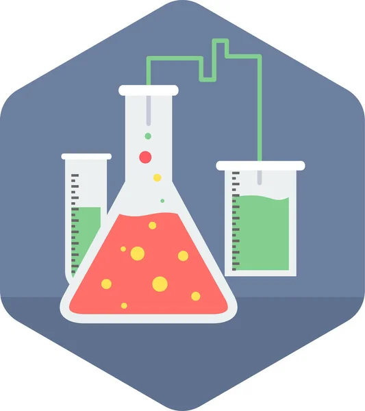 Ícone Laboratório Frasco Teste Estilo Plano — Vetor de Stock