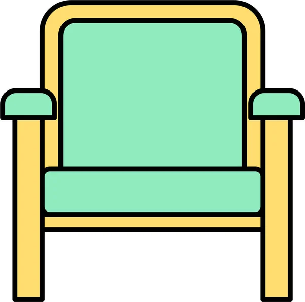 Sofa Armchair Chair Icon Filled Outline Style — Stock Vector