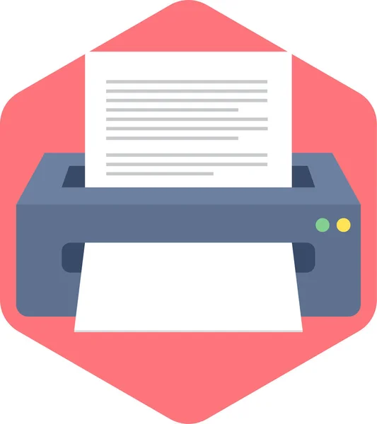 Printer Document Paper Icon Flat Style — Stock Vector