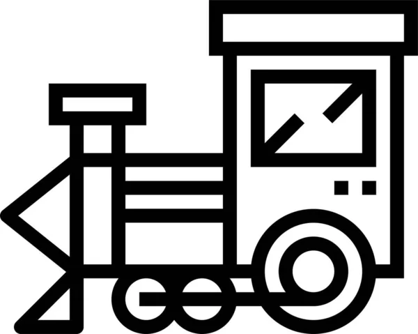 Ikona Pociągu Pociąg Metra Zabawki Stylu Zarysu — Wektor stockowy
