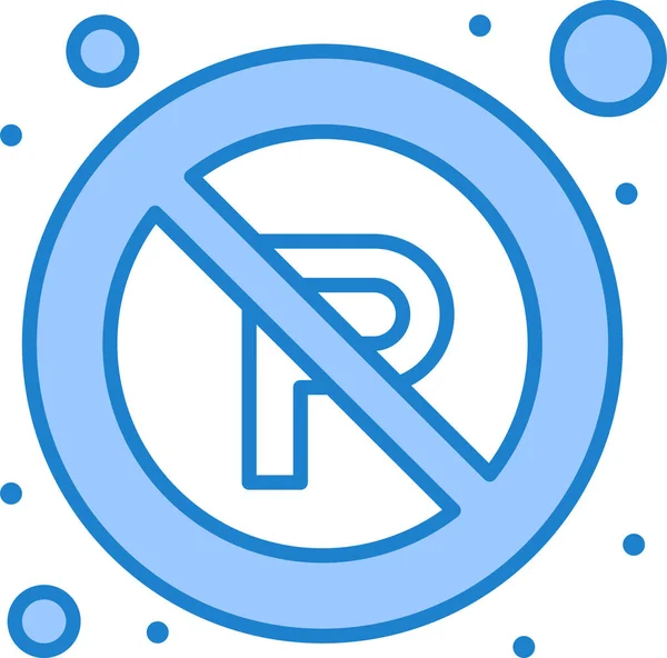 Nenhum Ícone Regulador Estacionamento Estilo Esboço Preenchido — Vetor de Stock