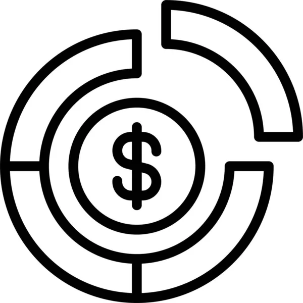 Graphique Diagramme Dollar Icône — Image vectorielle