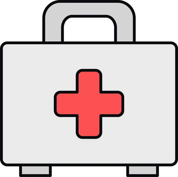 Maletín Médico Icono Estilo Contorno Lleno — Vector de stock