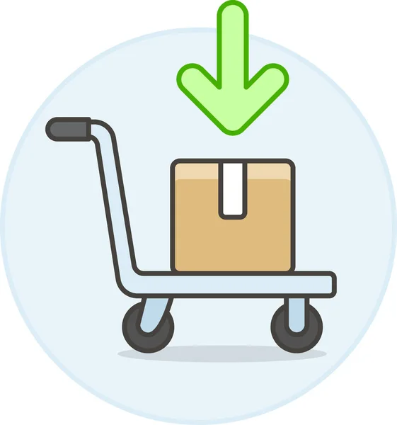 Icono Inventario Carrito Caja Categoría Gestión Empresarial — Vector de stock