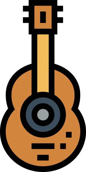 Λαϊκό Μουσικό Εικονίδιο Κιθάρας Στην Κατηγορία Ήχου Μουσικής — Διανυσματικό Αρχείο