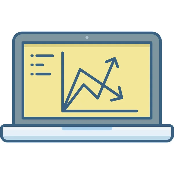 Analyse Business Chart Icoon Gevulde Outline Stijl — Stockvector