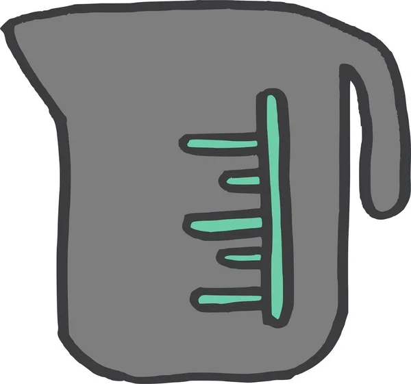 Jarra Caldera Icono Cocina Estilo Dibujado Mano — Vector de stock