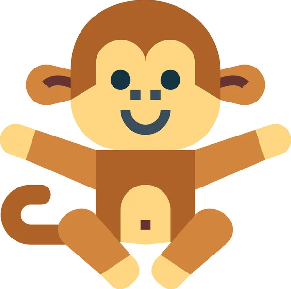 Ícone Mamífero Animal Macaco — Vetor de Stock