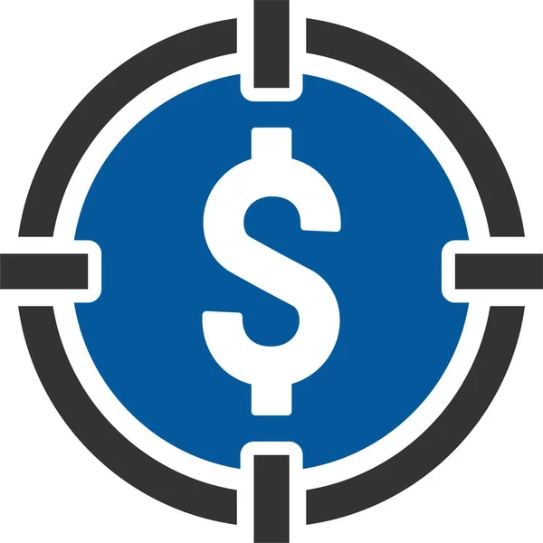 Objetivo Financiación Invertir Icono Estilo Sólido — Vector de stock