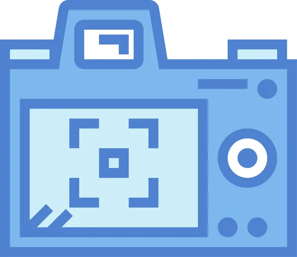 Terug Camera Lcd Pictogram Gevulde Outline Stijl — Stockvector