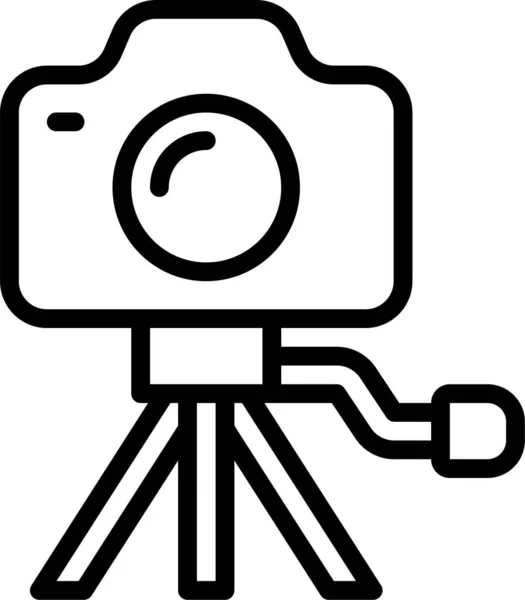 Photography Camera Tripod Icon Outline Style — Stock Vector