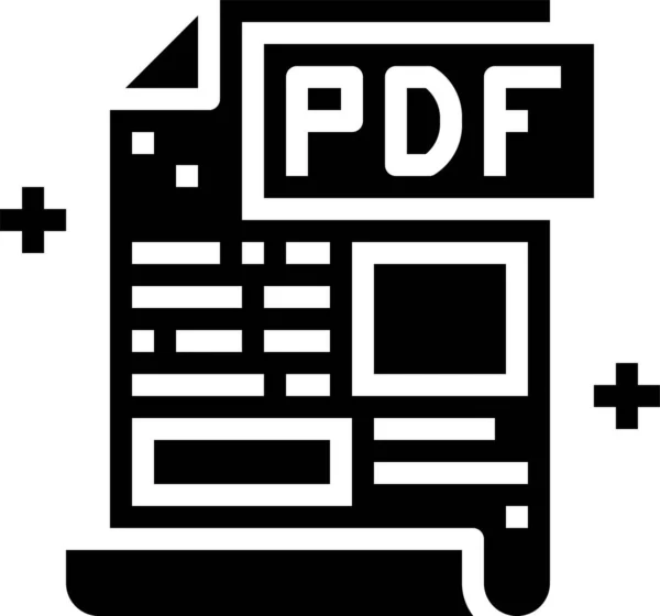 Pdf Icon Solid Style — 스톡 벡터