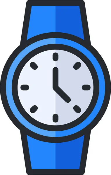 Icono Moda Reloj Alerta Estilo Contorno Lleno — Archivo Imágenes Vectoriales