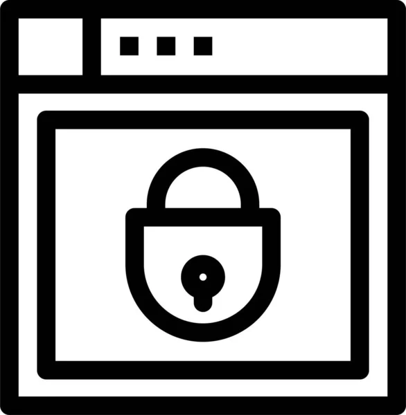 アウトラインスタイルのインターネットパスワードセキュリティアイコン — ストックベクタ