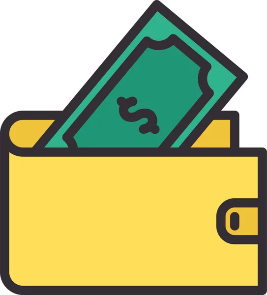 Billetera Dinero Icono Financiero — Vector de stock