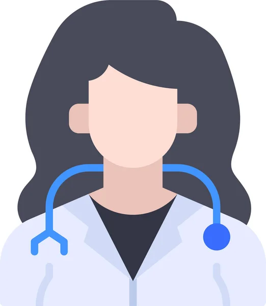 Avatar Läkare Flicka Ikon — Stock vektor