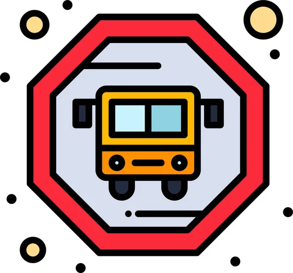 Ikona Hromadné Dopravy Autobusem Vyplněném Stylu — Stockový vektor