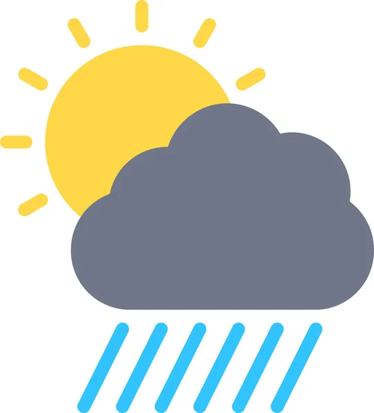 Słońce Deszcz Pogoda Ikona — Wektor stockowy
