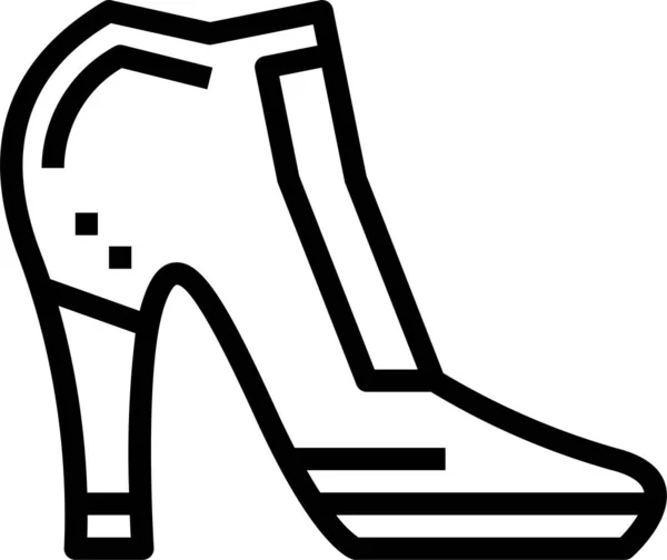 Mode Femme Chaussures Icône Dans Style Contour — Image vectorielle