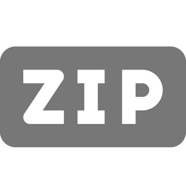 Zip Icono Formato Extensión Estilo Sólido — Vector de stock