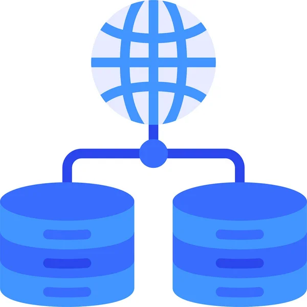 Datenbank Hosting Network Ikone — Stockvektor