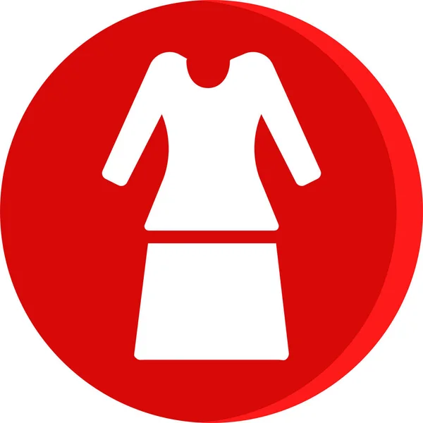 Kleidung Kleidung Kleid Ikone Solidem Stil — Stockvektor