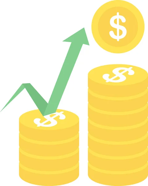 Ícone Crescimento Mercado Finacial Estilo Plano — Vetor de Stock