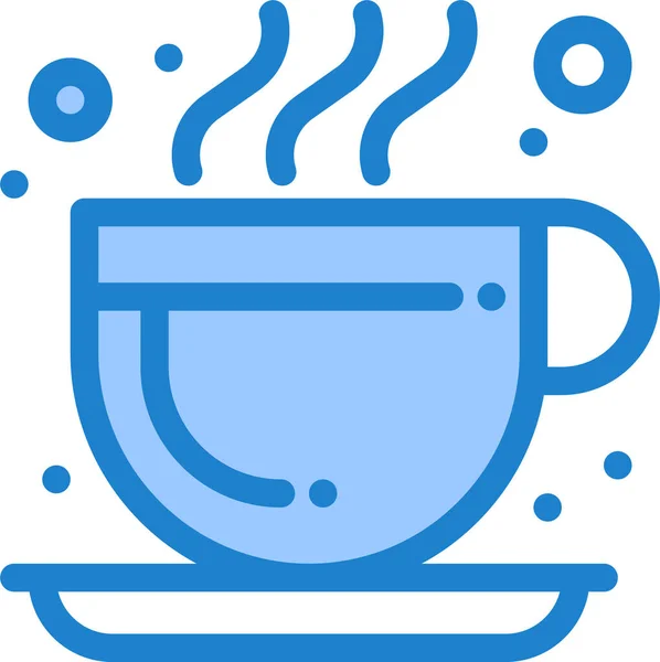 Καφέ Καφέ Ζεστό Εικονίδιο Στυλ Γεμάτο Περίγραμμα — Διανυσματικό Αρχείο