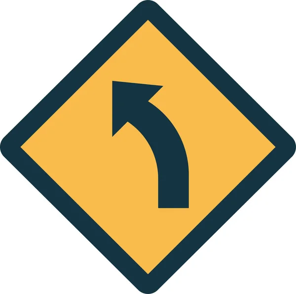 Left Signaling Road Icon — Stock Vector