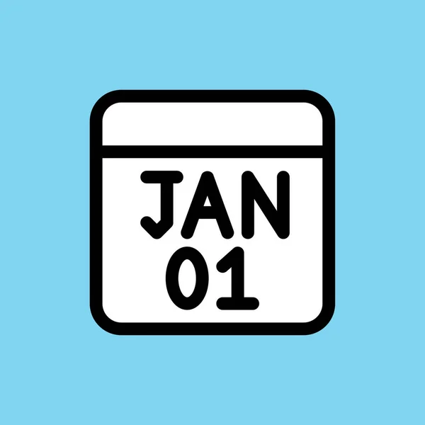 Kalenderdatum Januar Symbol Umriss Stil — Stockvektor