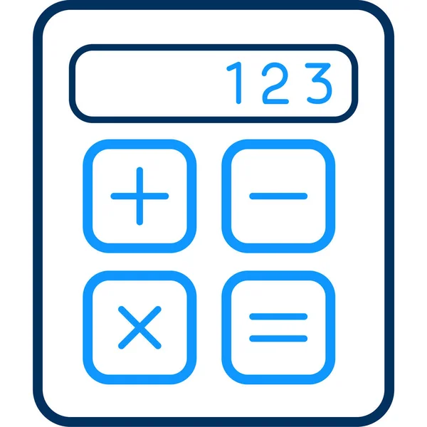 Calc Calcolatrice Icona Del Conto Stile Contorno — Vettoriale Stock